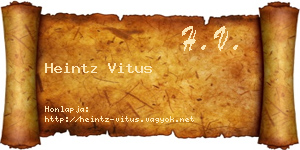 Heintz Vitus névjegykártya